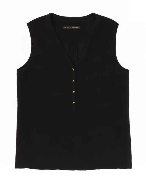 Bluză fără mâneci pentru femei Zara UK 14 Medium Black