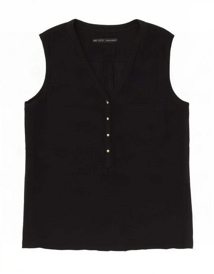Bluză fără mâneci pentru femei Zara UK 14 Medium Black