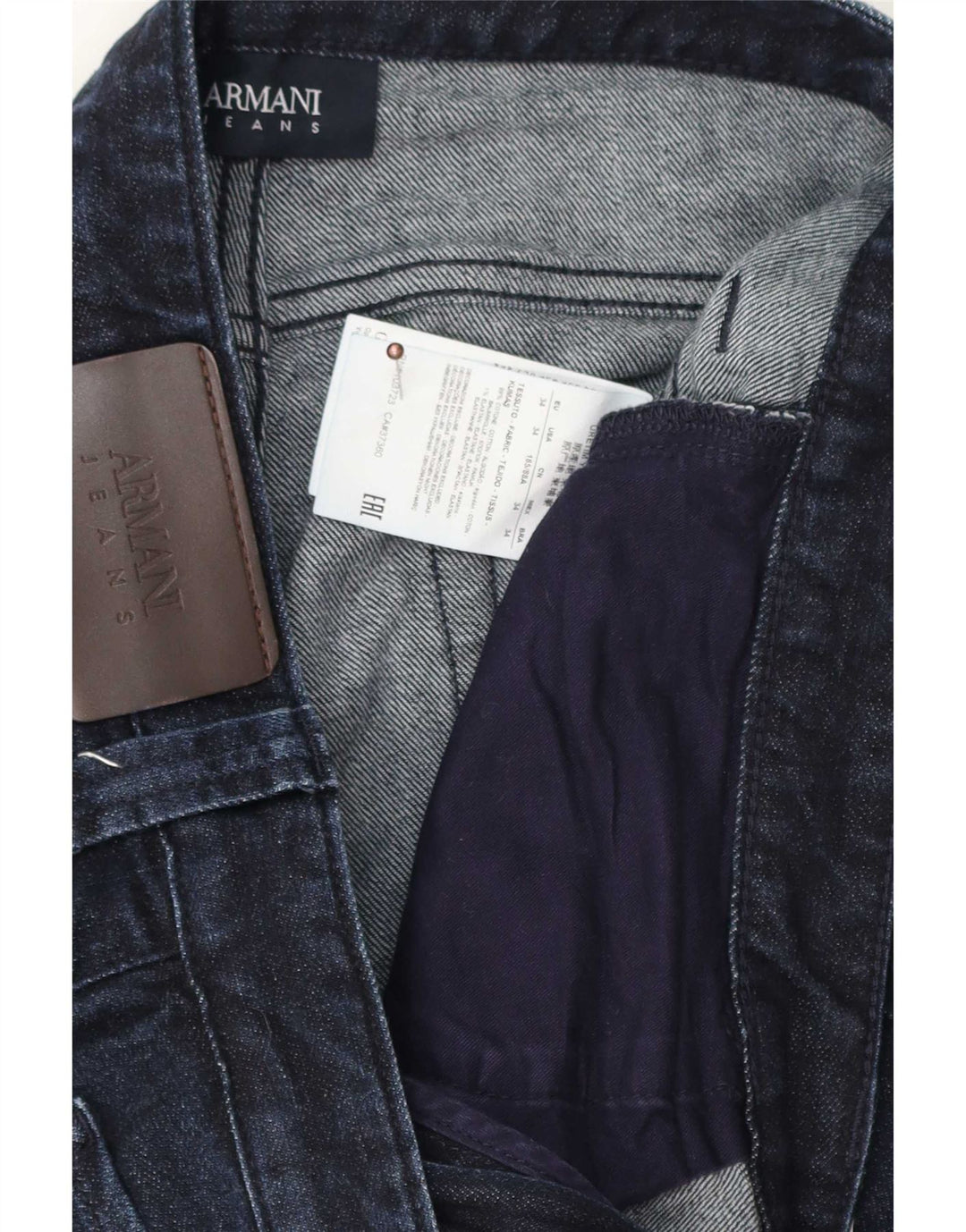 Blugi drepti pentru bărbați Armani W34 L29 Bumbac bleumarin