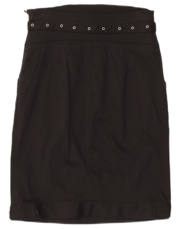 Fusta dreaptă Moschino pentru femei UK 8 Small W28 Bumbac negru