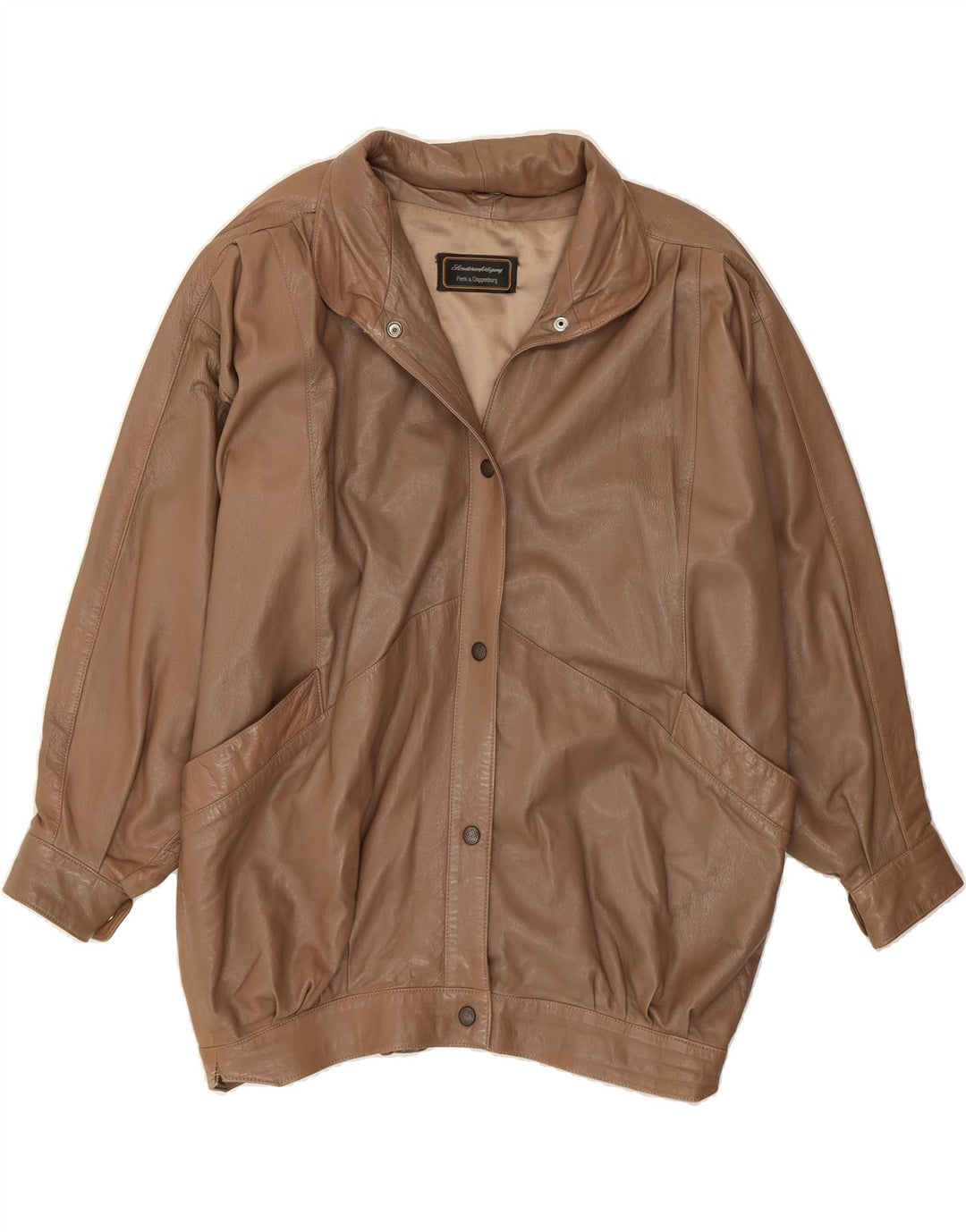 PEEK & CLEPPENBURG Womens Leather Jacket EU 40 Medium Brown Leather Vintage Peek & Cleppenburg and Second-Hand Peek & Cleppenburg from Messina Hembry 