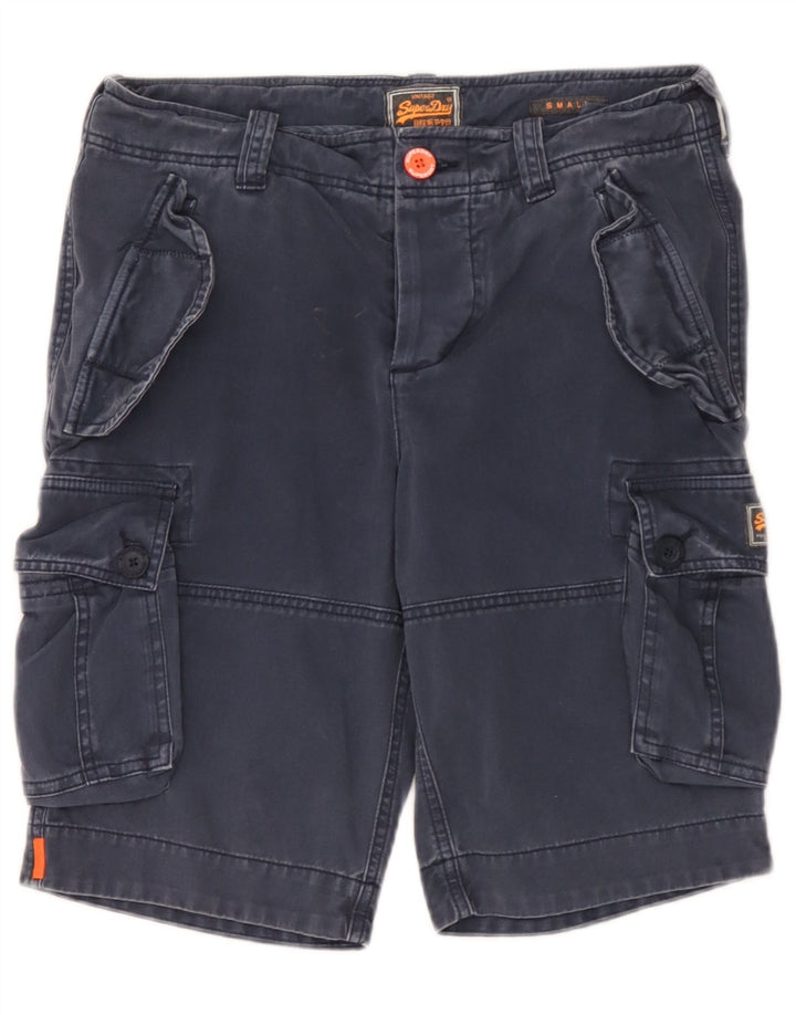 Pantaloni scurti cargo Superdry pentru bărbați, mici W29, bumbac bleumarin