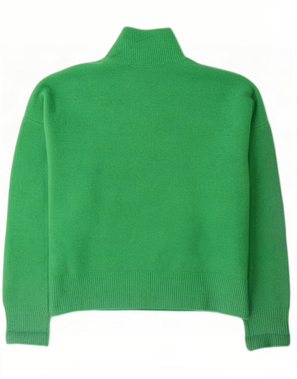 Pulover oversize pentru femei cu gât țestoasă Zara UK 16 mare, verde acrilic