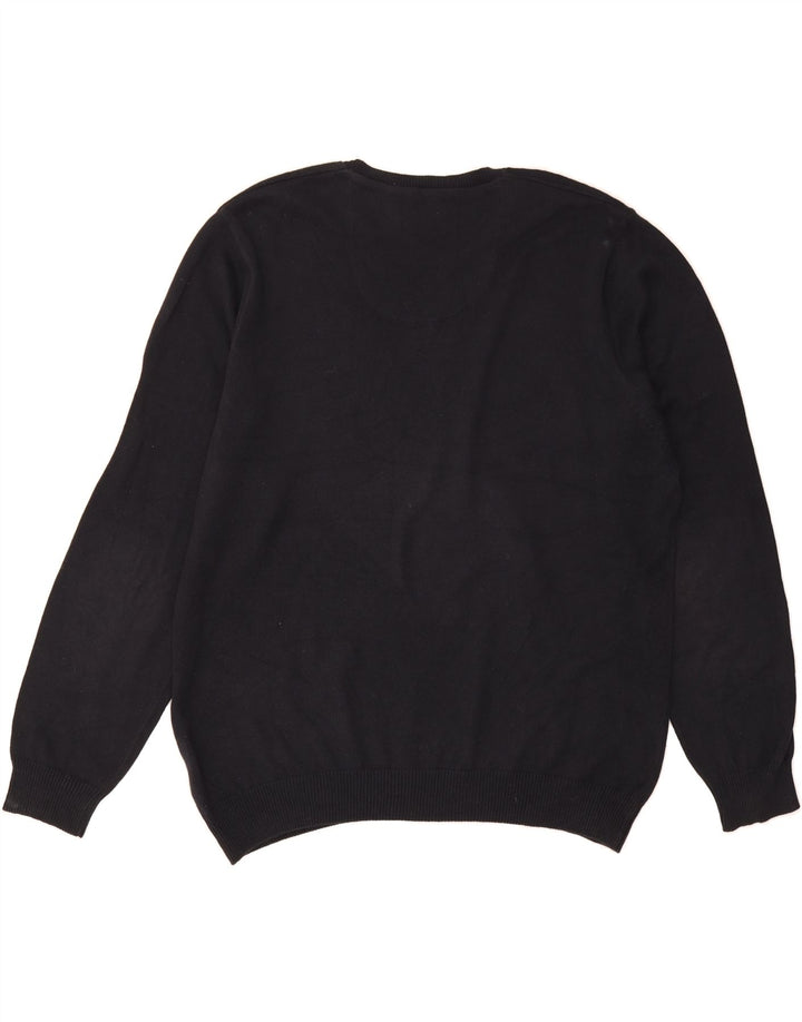 BLUE HARBOUR Mens V-Neck Jumper Sweater Large Black Vintage Blue Harbour and Second-Hand Blue Harbour from Messina Hembry 