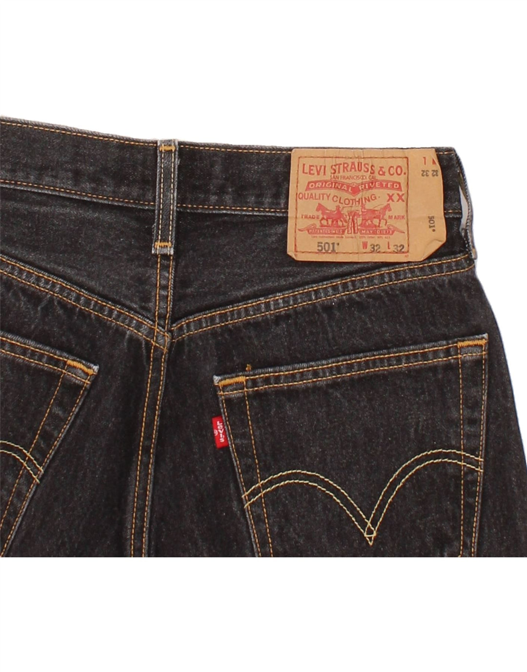 Pantaloni scurți din blugi pentru bărbați LEVI'S 501 W32 bumbac mediu negru