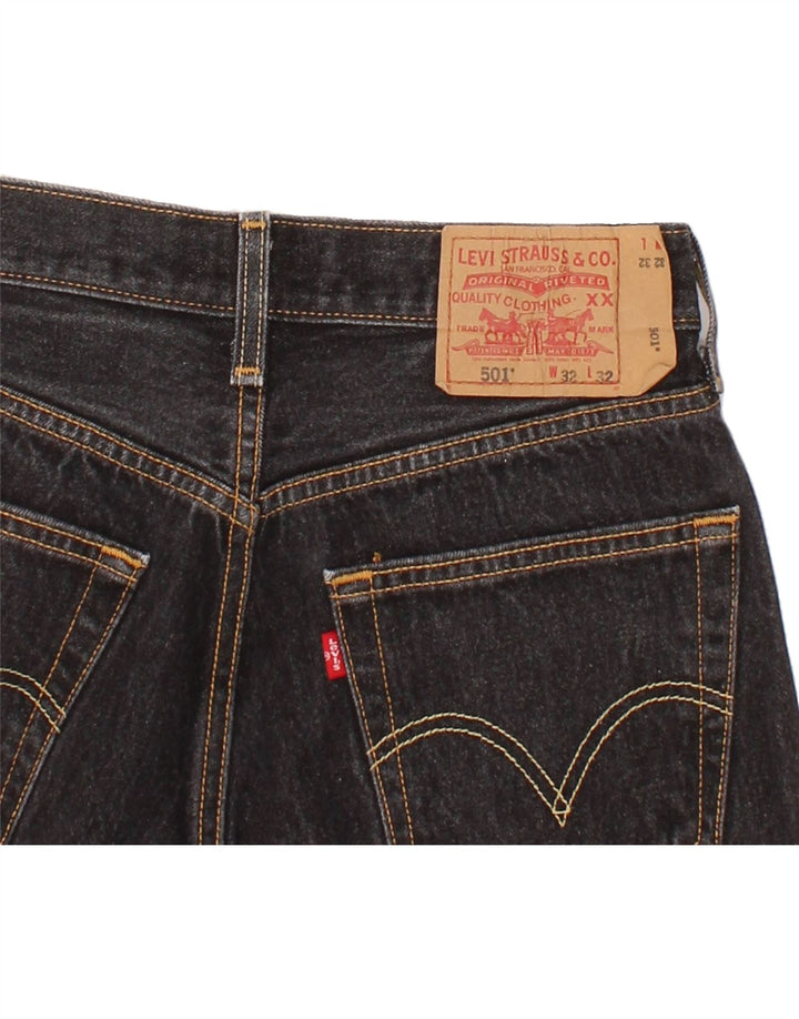Pantaloni scurți din blugi pentru bărbați LEVI'S 501 W32 bumbac mediu negru