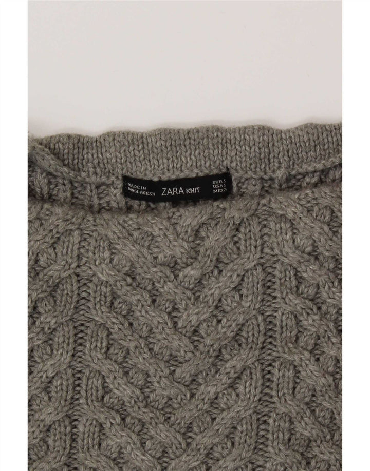 Pulover oversized cu gât țestoasă pentru femei Zara UK 10 Mic Gri