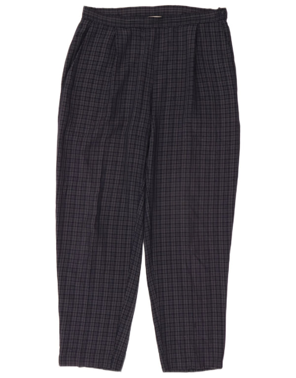 Pantaloni casual pentru femei Marks & Spencer UK 14 Large W32 L28 Bleumarin Check