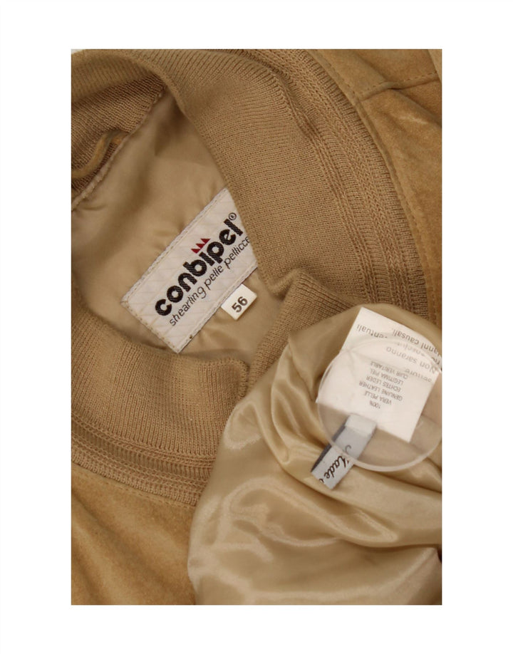 Bomber Conbipel pentru bărbați din piele intoarsa IT 56 2XL din piele bej
