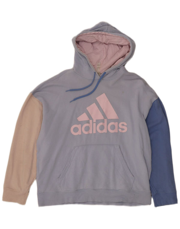 Pulover supradimensionat ADIDAS pentru femei, Marea Britanie 12/14, albastru mediu, bloc de culoare
