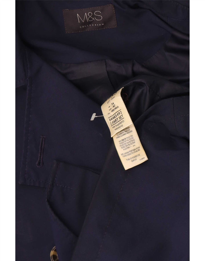 Trenci scurt pentru femei Marks & Spencer UK 14 mare poliester bleumarin