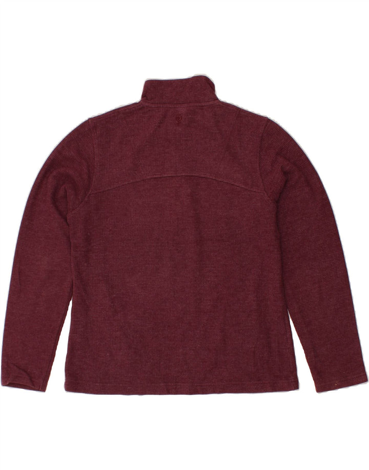 FAT FACE Womens Zip Neck Sweatshirt Jumper UK 12 Medium  Maroon Cotton Vintage Fat Face and Second-Hand Fat Face from Messina Hembry 