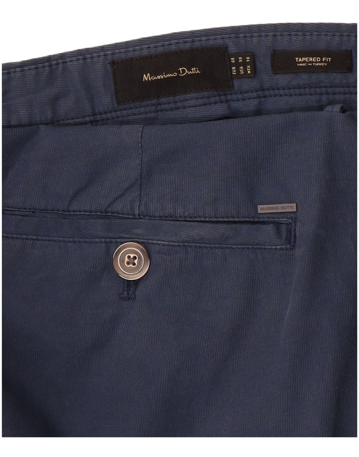 Pantaloni chino conici pentru bărbați MASSIMO DUTTI EU 48 XL W38 L30 bleumarin
