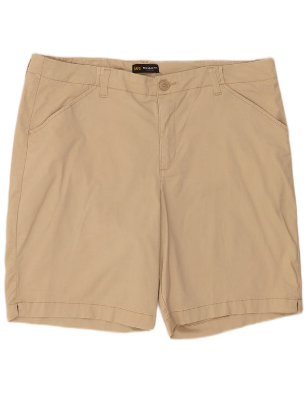 Pantaloni scurți casual Lee, cu talie medie, cu talie medie US 18 2XL W38, bej, bumbac