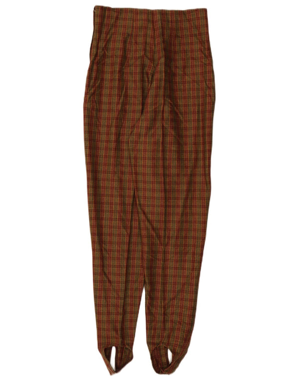 Pantaloni de costum vintage pentru femei conice IT 44 Medium W26 L30 Brown Check