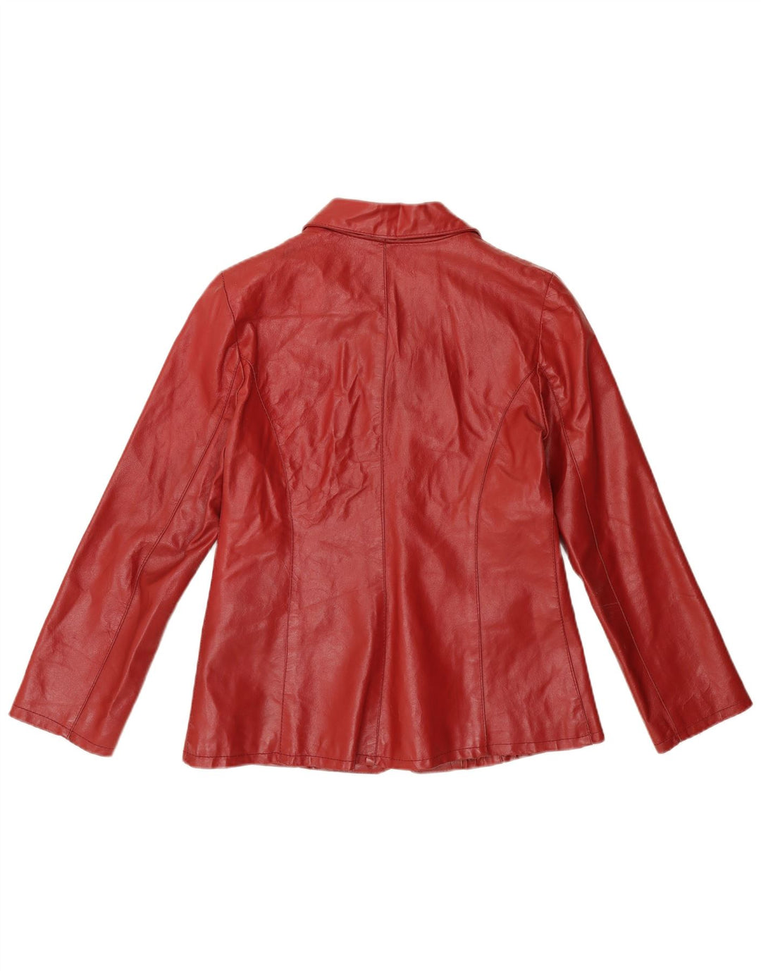 VINTAGE Womens Leather Jacket UK 12 Medium Red
