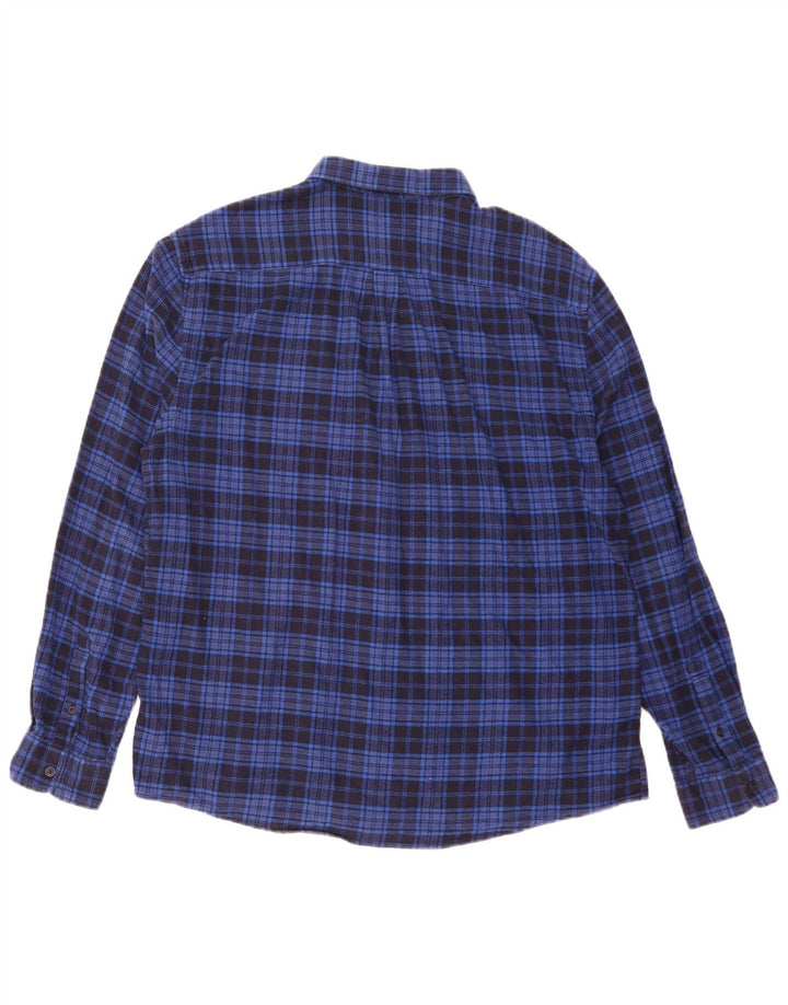 Cămașă de flanel pentru bărbați Marks & Spencer, XL, albastru, cu carouri