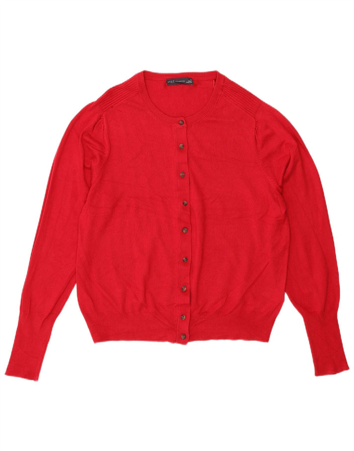 Marks & Spencer Pulover Crop Cardigan pentru femei UK 16 Viscoză mare roșie