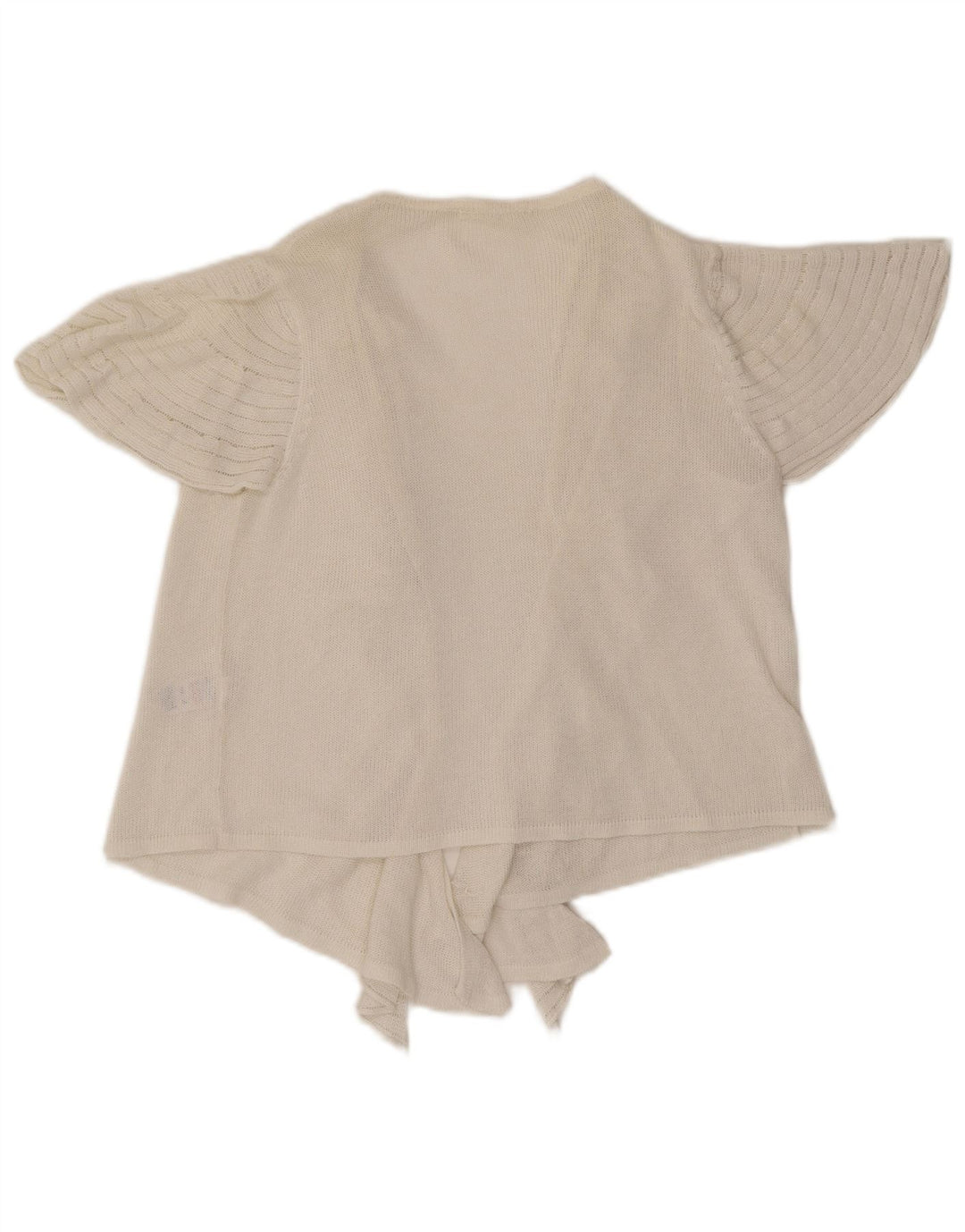 Top cardigan deschis pentru femei Marks & Spencer, cu volane în față, UK 16, mare, alb