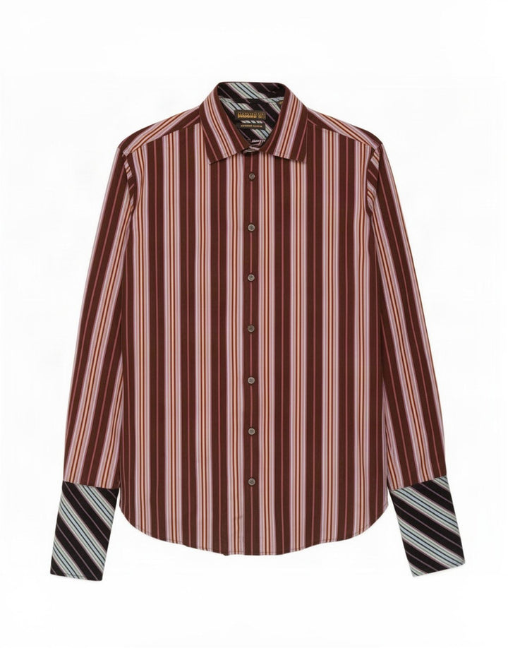 Cămașă formală pentru bărbați Ted Baker Mărimea 38 15 Bumbac cu dungi maro mediu