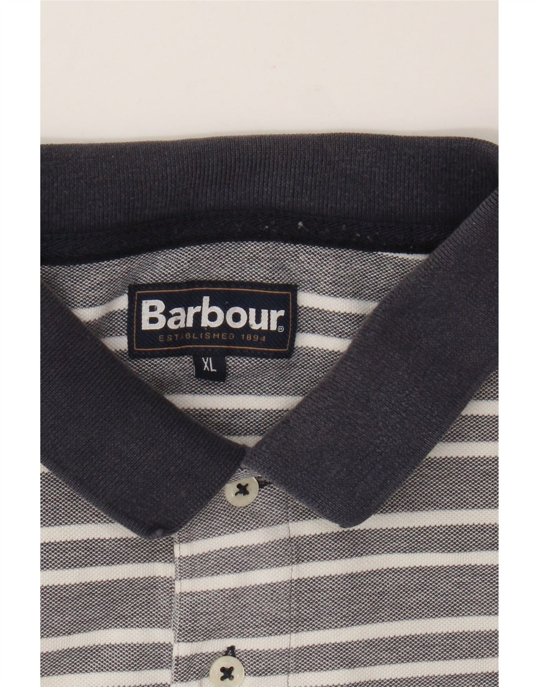 Tricou polo pentru bărbați Barbour XL, bumbac cu dungi gri