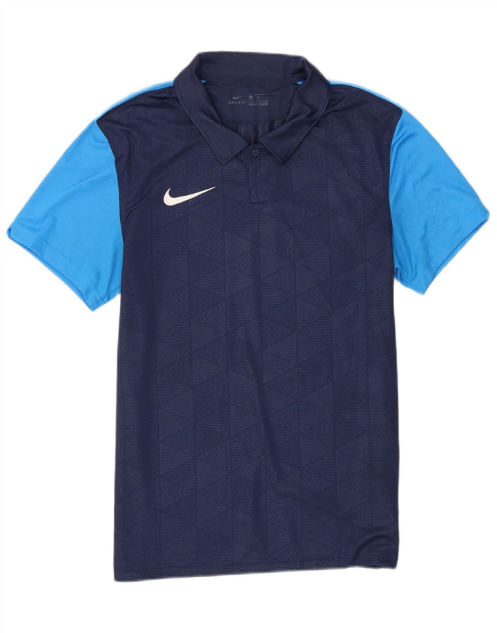 Tricou polo Nike pentru bărbați Dri Fit, mediu, albastru bleumarin, poliester color bloc