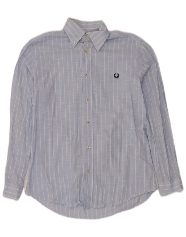 FRED PERRY Cămașă pentru bărbați din bumbac cu dungi albastre mici
