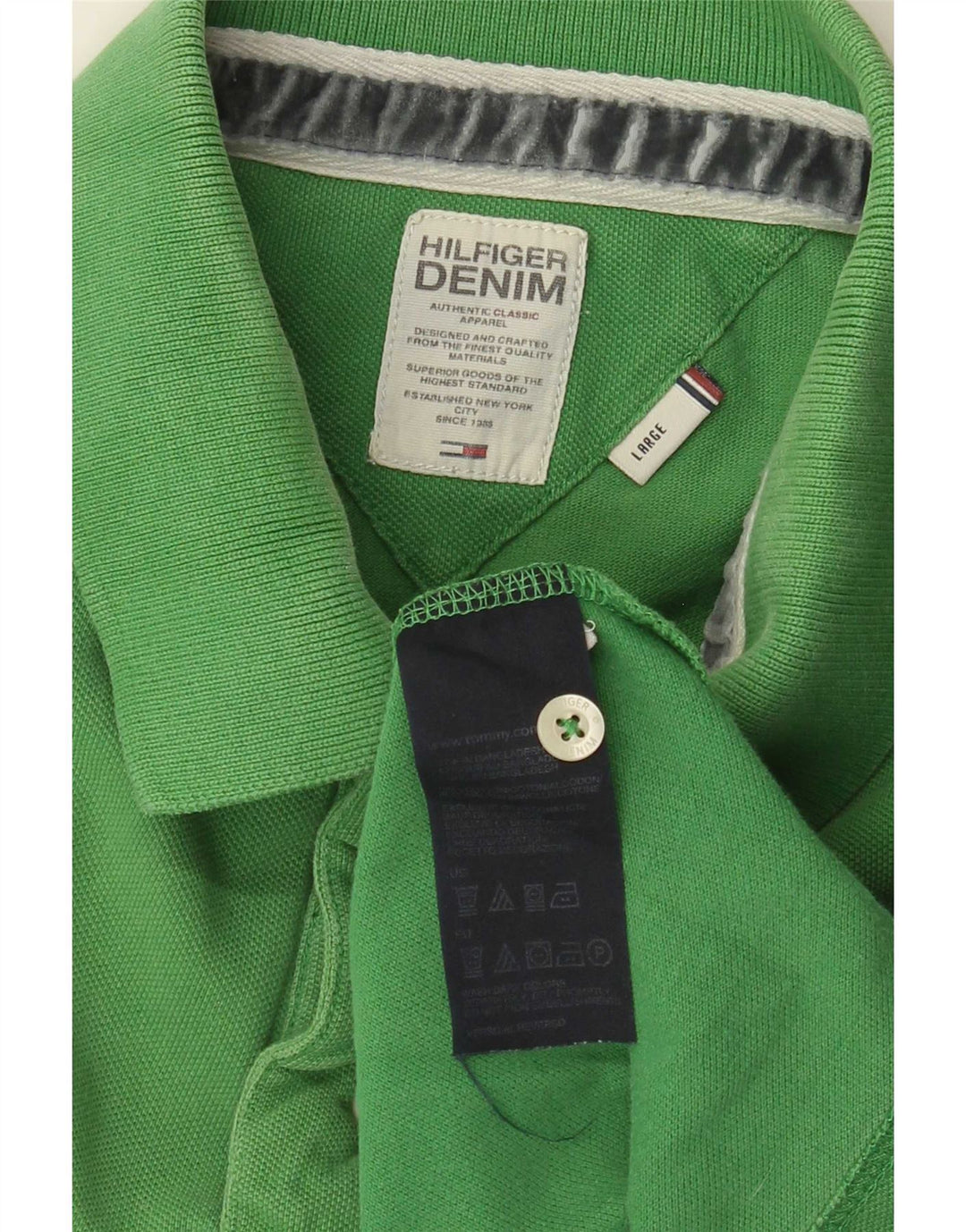 Tricou polo Tommy Hilfiger pentru bărbați, bumbac verde mare
