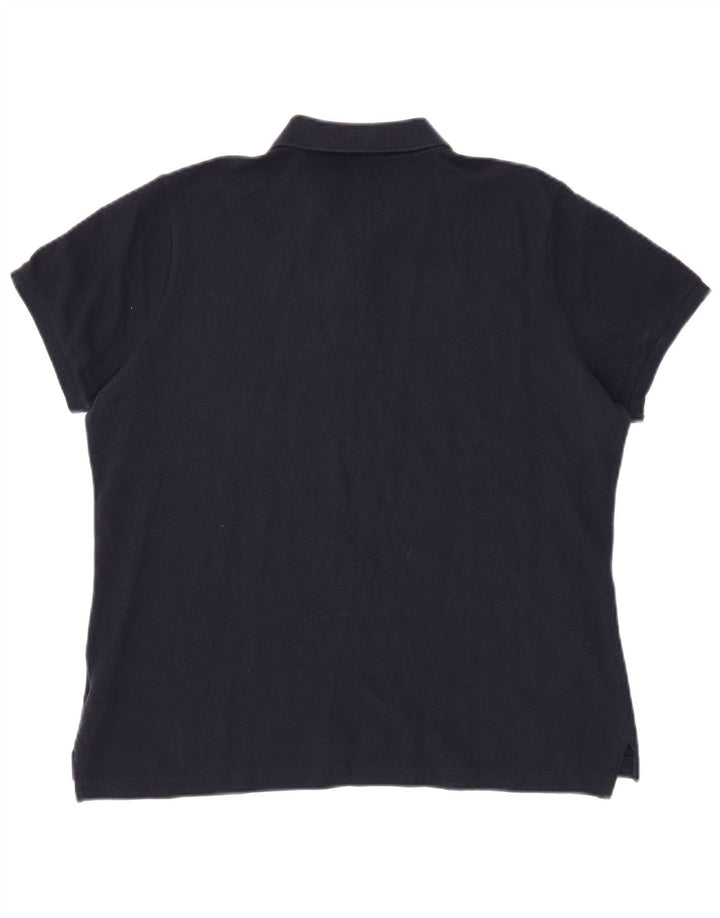 RALPH LAUREN Tricou polo skinny pentru femei UK 18 XL bumbac bleumarin