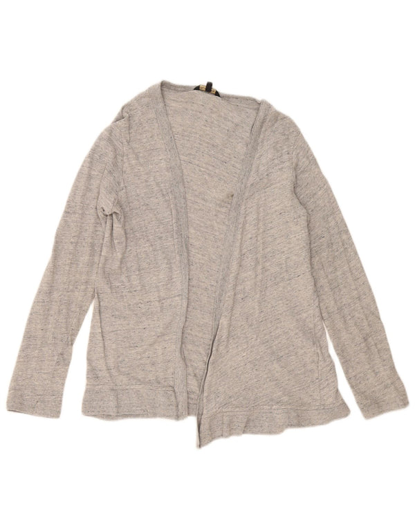 Pulover cardigan deschis Massimo Dutti pentru femei UK 10 mic, gri bumbac cu pete