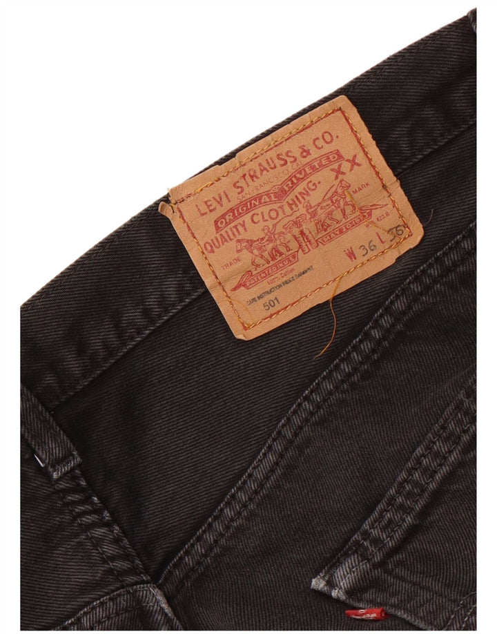 Blugi drepți distressed 501 Levi's pentru bărbați W36 L26 negri