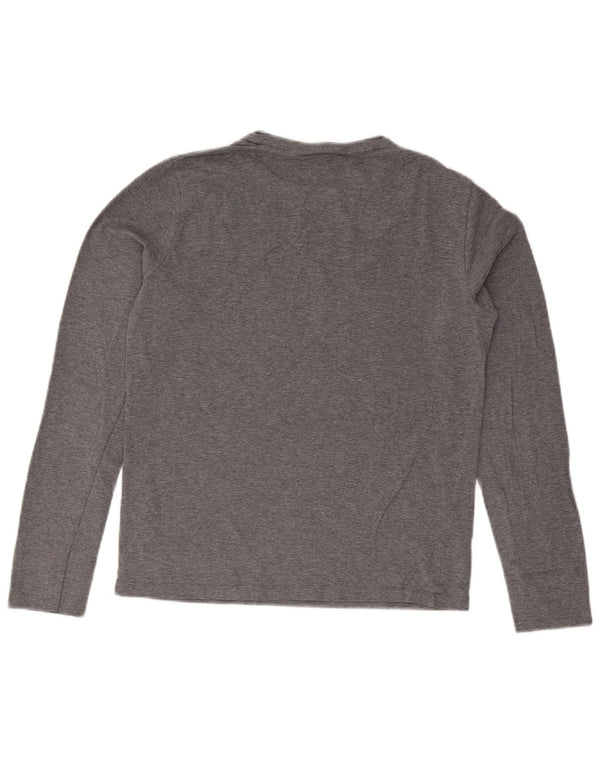 Napapijri Tricou grafic pentru bărbați cu mânecă lungă, gri mediu