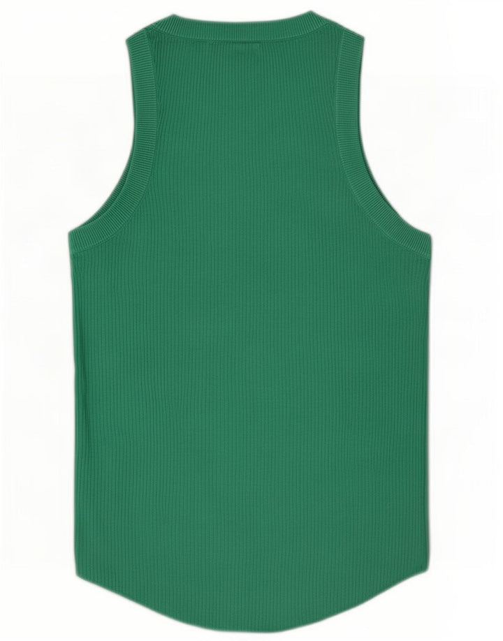 Vest Vest Top Femei Zara UK 12 Medium Green Viscose