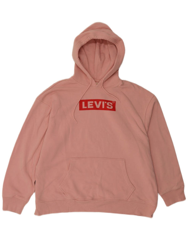 Pulover Levi's pentru femei, cu formă relaxată, cu glugă, UK 18 XL, bumbac roz