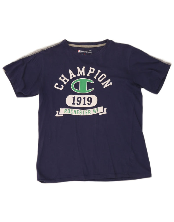 Tricou grafic Champion pentru băieți Top 13-14 ani XL Bleumarin Colorblock