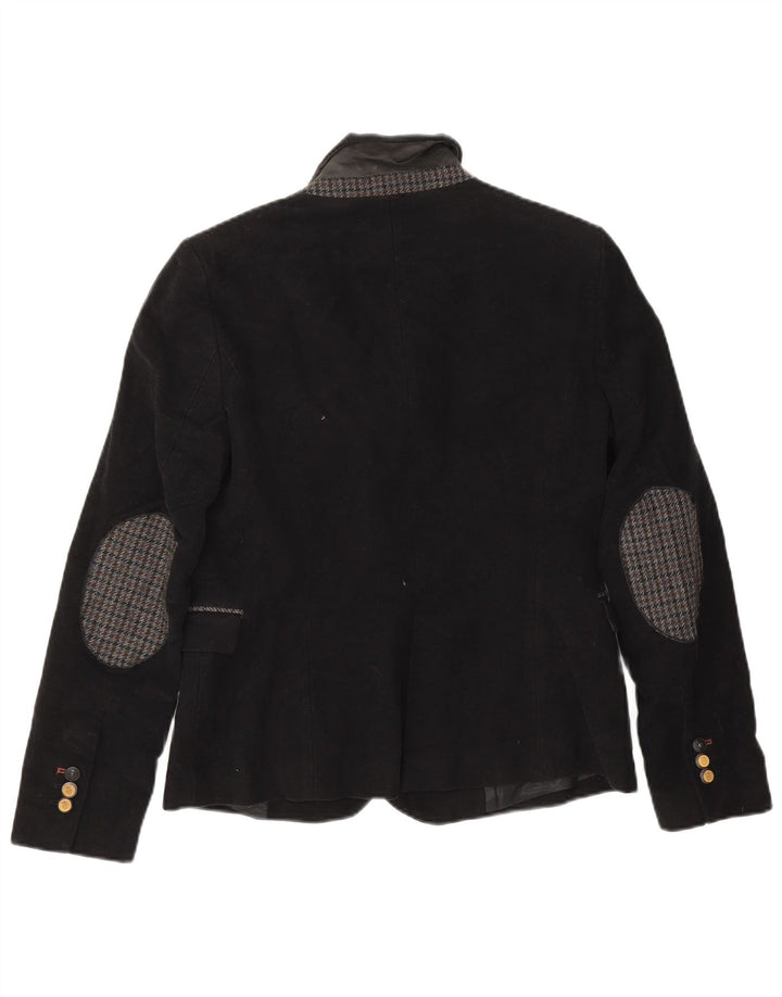 Blazer pentru femei Zara cu 1 nasture UK 14, mare, negru, bumbac