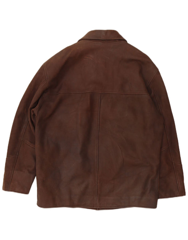 Jachetă de piele pentru bărbați Milestone UK 40 Maro mare