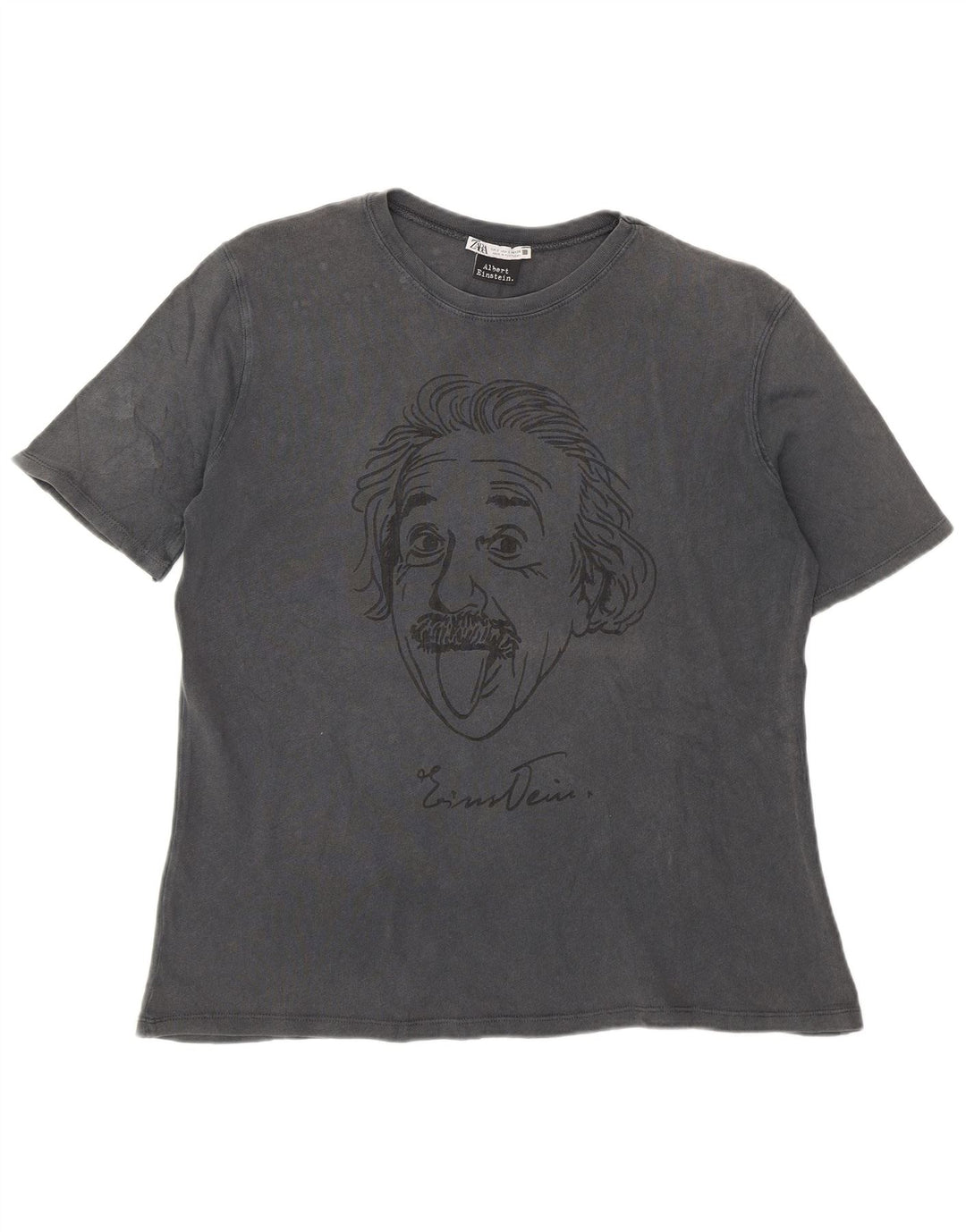 Tricou cu grafic Albert Einstein Zara pentru bărbați Top mic gri
