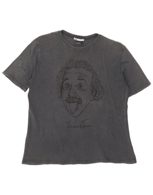 Tricou cu grafic Albert Einstein Zara pentru bărbați Top mic gri