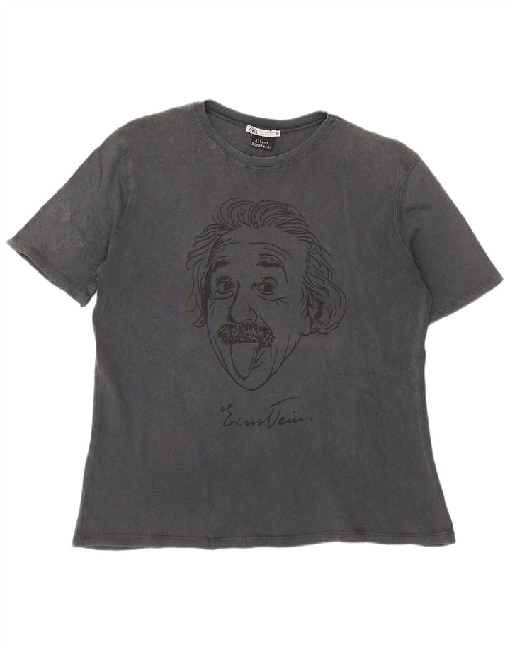 Tricou cu grafic Albert Einstein Zara pentru bărbați Top mic gri