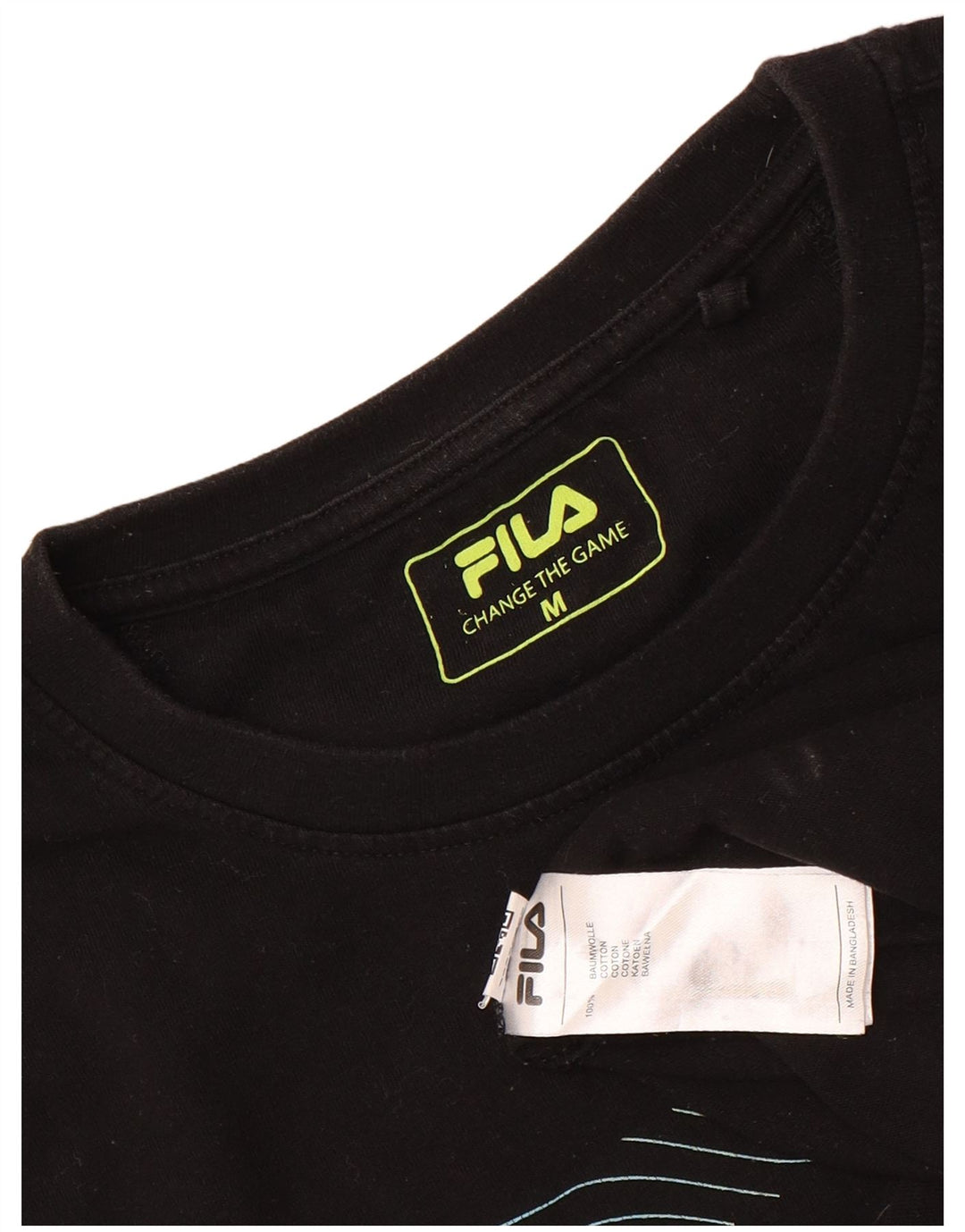 Tricou grafic Fila pentru bărbați Top Medium Negru Bumbac