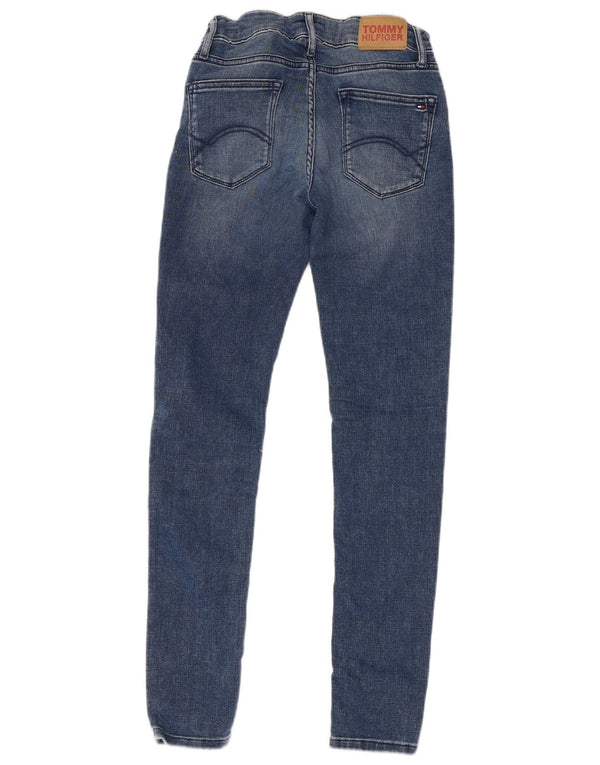 TOMMY HILFIGER Blugi skinny pentru baieti 13-14 ani W26 L28 albastru bumbac