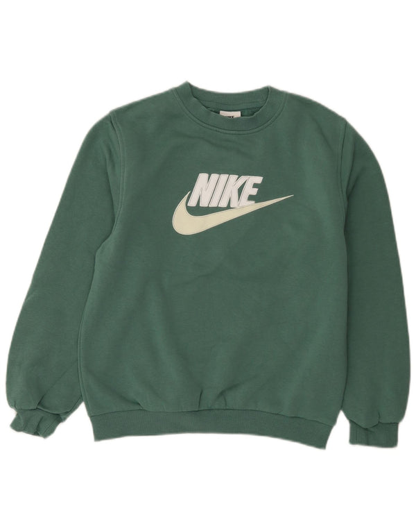 Pulover Nike pentru băieți grafic 12-13 ani, mare, verde, bumbac