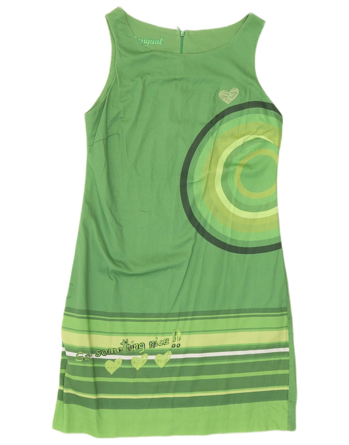 Rochie de bază fără mâneci cu grafică Desigual pentru femei EU 40 Medium Green Geometric
