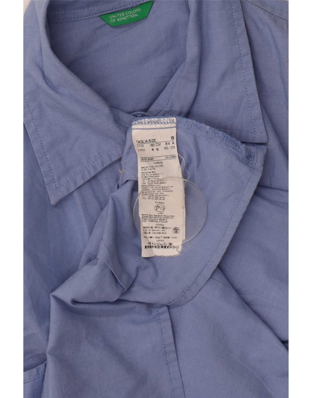 Cămașă Benetton pentru femei UK 10 Small Blue Bumbac