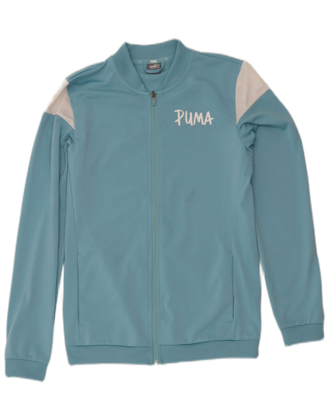 Jachetă de trening cu grafic Puma pentru băieți 15-16 ani, albastru, color block