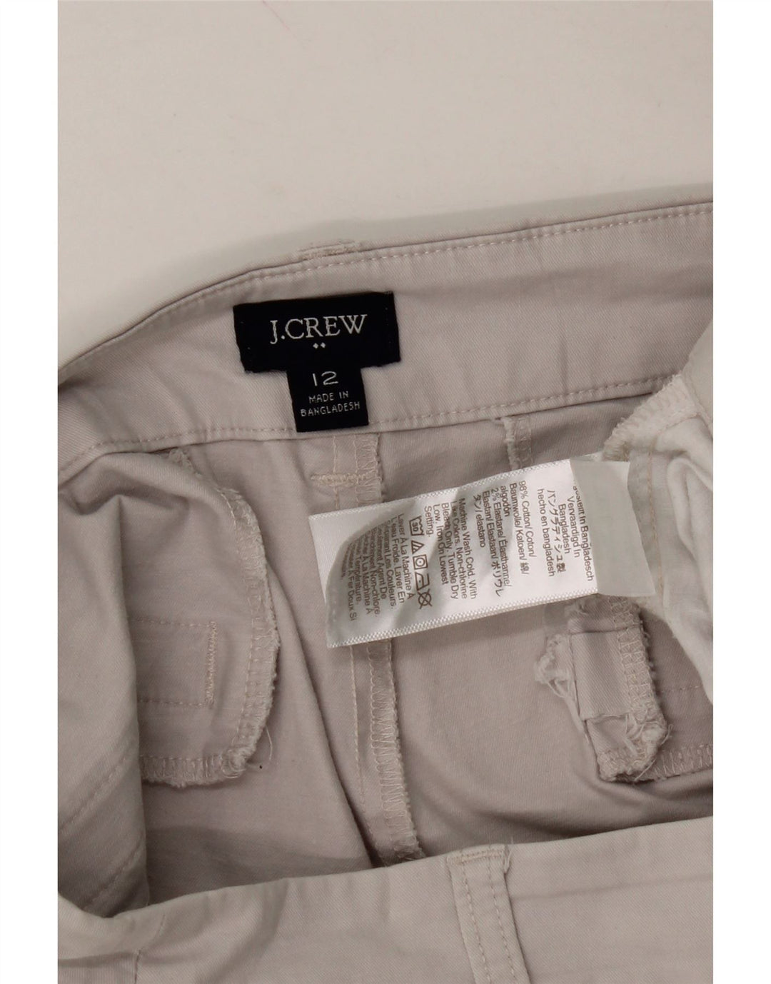 J. CREW Womens Chino Shorts US 12 Large W34  Grey Cotton Vintage J. Crew and Second-Hand J. Crew from Messina Hembry 