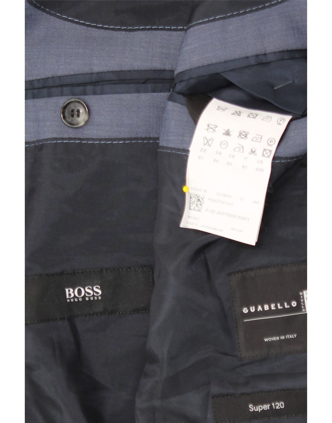 Blazer pentru bărbați Hugo Boss cu 2 nasturi EU 50 Lână virgină mare albastră