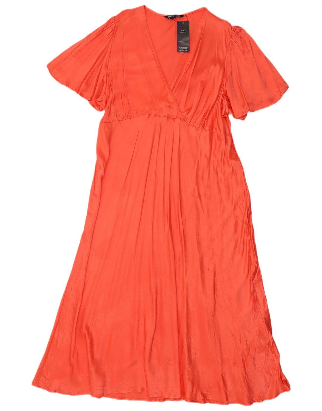 Rochie Maxi obișnuită pentru femei Marks & Spencer UK 22 3XL Orange Viscose