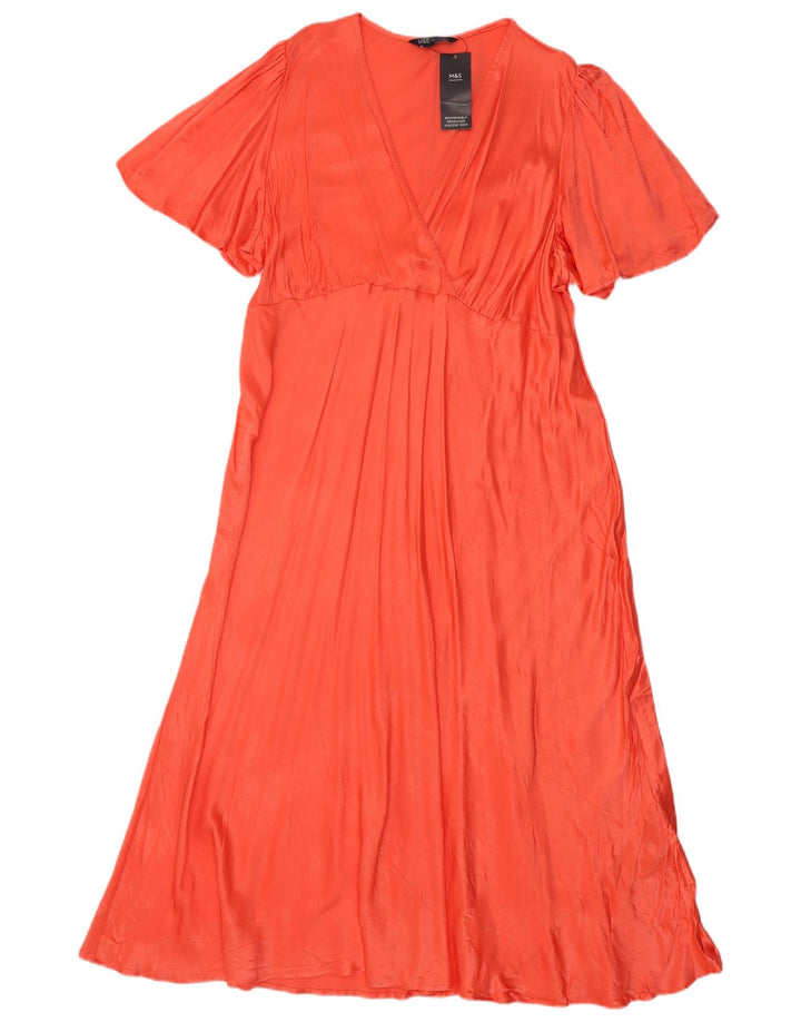 Rochie Maxi obișnuită pentru femei Marks & Spencer UK 22 3XL Orange Viscose
